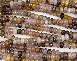 Black Rainbow Opal Rondelle 4mm
