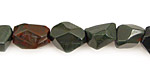 Bloodstone Faceted Nugget 12x8mm