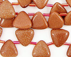 Goldstone Triangular Briolette 13mm