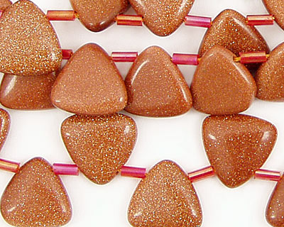 Goldstone Triangular Briolette 13mm
