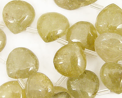 Green Garnet Flat Pear Briolette 14mm