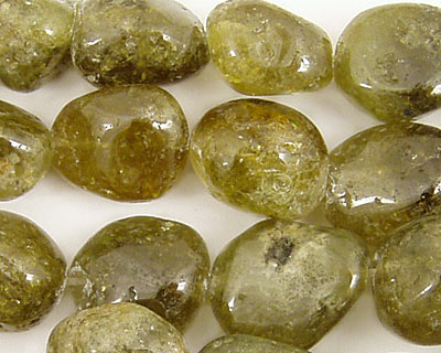 Green Garnet (dark) Tumbled Nugget 20x13mm