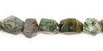 Moss Agate Faceted Nugget 10x8mm