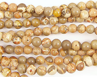 African Brown Rhyolite Round 4mm