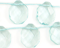 Aquamarine (syn.) Faceted Octagon Drop 14x18mm
