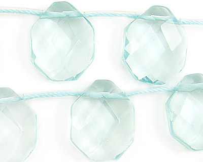 Aquamarine (syn.) Faceted Octagon Drop 14x18mm