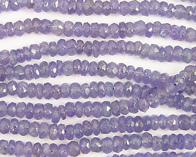 Tanzanite Faceted Rondelle Graduated 3-4mm