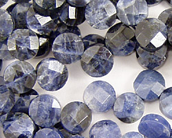 Sodalite Faceted Coin Drop 8mm