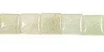 African Prehnite Puff Square 12mm
