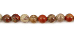 Red Silver Leaf Round 6mm