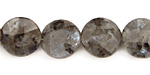 Blue Pearl Faceted Coin 14mm