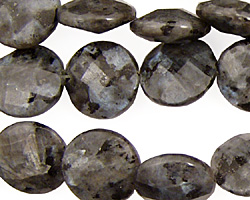 Blue Pearl Faceted Coin 14mm