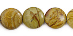 Am. Yellow Picture Jasper Puff Coin 16mm