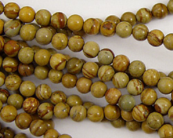 Am. Yellow Picture Jasper Round 4mm