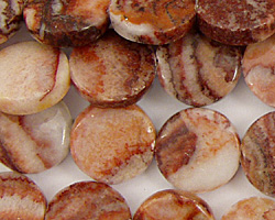 Red Zebra Jasper Puff Coin 14mm