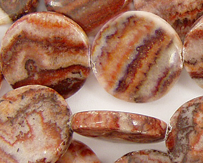 Red Zebra Jasper Puff Coin 20mm
