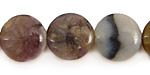 Black Rainbow Opal Puff Coin 16mm