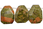 Unakite Faceted Pendant 15x20mm