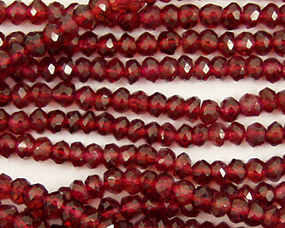 Garnet Faceted Rondelle 3.5-4mm