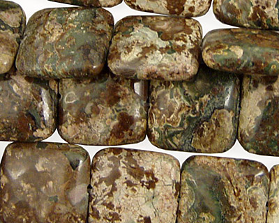 Chinese Ocean Jasper Puff Square 14mm