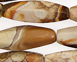 Conglomerate Jasper 6 Sided Rice 35x12mm