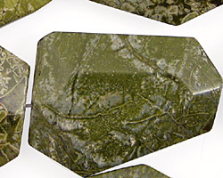 African Green Jasper Faceted Flat Slab 35-45x25-35mm