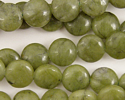 Green Jade Puff Coin 10mm