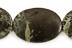 Green Conglomerate Jasper Flat Oval 35x25mm
