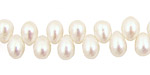 Pearly White Dancing Drop 5.5-6x8-9mm