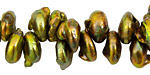 Iris Green Side-Drilled Coin Drop 3-4x10-12mm