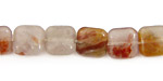 Brown Flower Agate Puff Square 10mm