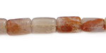 Brown Flower Agate Thin Pillow 12x8mm