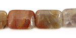 Brown Flower Agate Thin Pillow 18x13mm