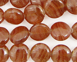 Brown Rhodochrosite Puff Coin 12mm