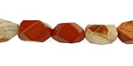 Red Bend Jasper Faceted Nugget 12x10mm