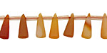 Carnelian (natural) matte-finish Cone Drop 5x10mm