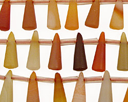 Carnelian (natural) matte-finish Cone Drop 5x10mm