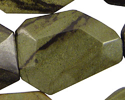 Green Water Jasper Faceted Flat Slab 35-45x25-35mm