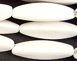 White Agate 3-Sided Rice 35x10mm