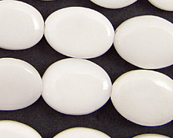 White Agate Flat Oval 18x13mm
