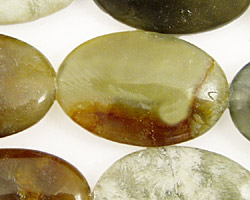 Antique Soocho Jade Flat Oval 30x20mm