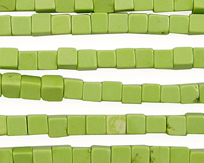Apple Green Turquoise Cube 4mm