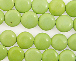 Apple Green Turquoise Puff Coin 10mm