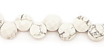 White Howlite Faceted Coin Drop 8mm