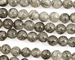Tourmilated Quartz Round 6mm