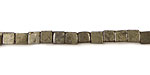 Golden Pyrite (silver tone) Cube 4mm