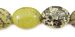 Yellow Turquoise Flat Oval 20x15mm