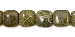 African Green Jasper Puff Square 12mm