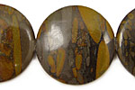 Golden Horse Jasper Puff Coin 30mm