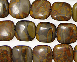 Golden Horse Jasper Puff Square 12mm